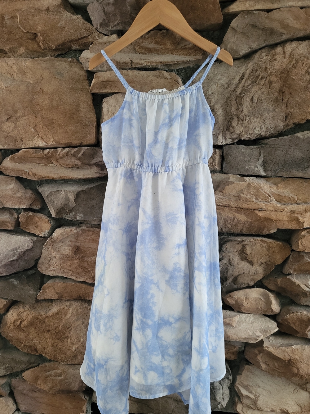 H&M Light Blue Tie-Dye Spaghetti-Strap Girls Sundress 5T